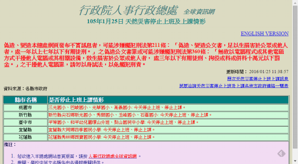 [重要] 勿當謠言散佈者，停班停課資訊請認明 .gov.tw 結尾網址與人事行政總處 img-13-590x325