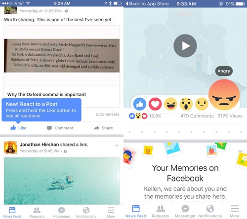 Facebook 除了按讚之外的新反應動作按鈕來了！今天起正式對全球使用者開放 FacebookReactions