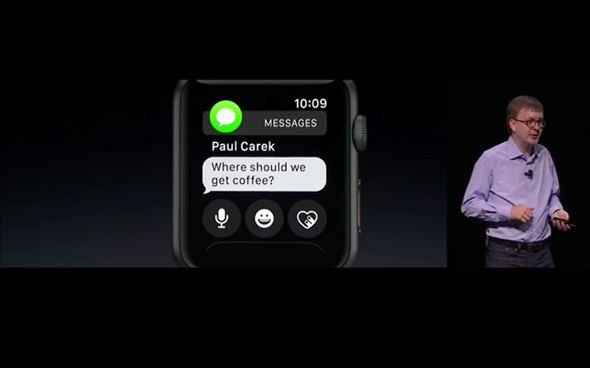 watchOS 3.0 推出多項新功能，可直接手寫中文回覆簡訊 2016wwdc-25
