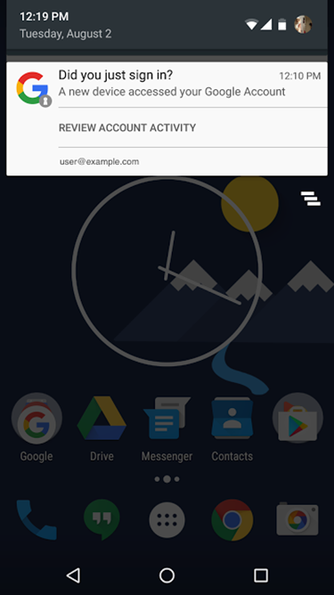 防堵帳號入侵，Google針對Android裝置推出「新裝置登入帳號」提醒通知 Android-notification-for-newly-added-device