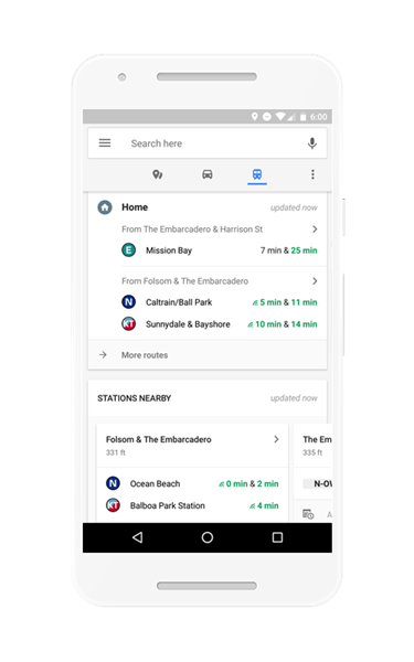 路況、餐廳點指即找！Google地圖App新增即時通勤資訊，Android獨享 homescreen_US_pixel_transit