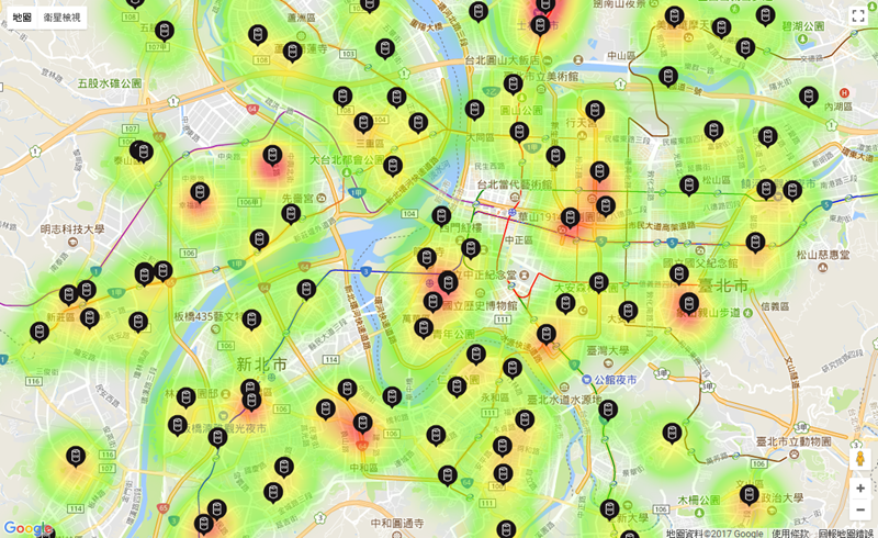 網友自製 Gogoro GoStation 換電站電池使用熱度圖，換電站可換電池一目了然 Image-028