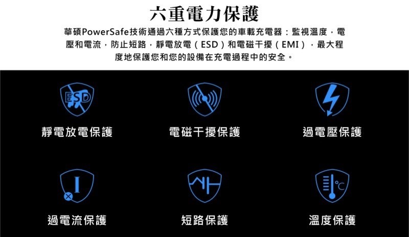 ASUS Car Charger 車用快充，USB-C+USB-A 28W 大電量輸出充電更快 i010003_1513762373