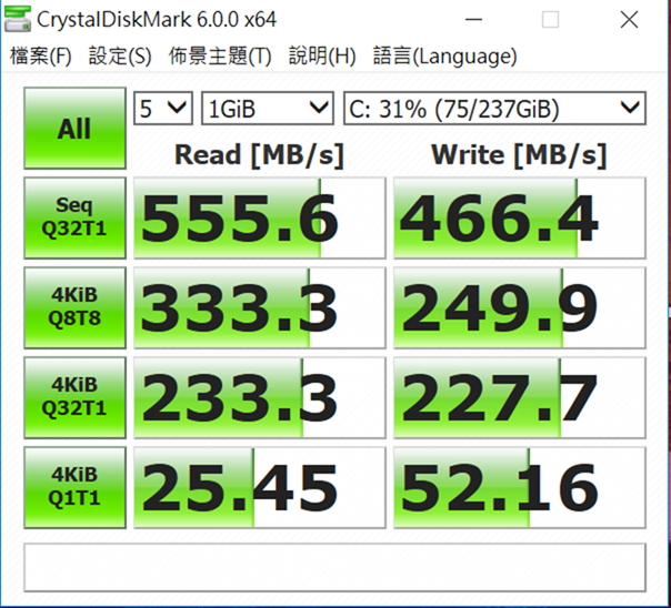 13 小時超長續航！ASUS ZenBook Flip 14 360° 翻轉筆電 評測 (UX461) CrystalDiskMark