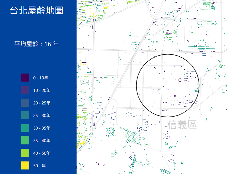 台北市區究竟有多「老」？台北屋齡地圖一次解析 image-8